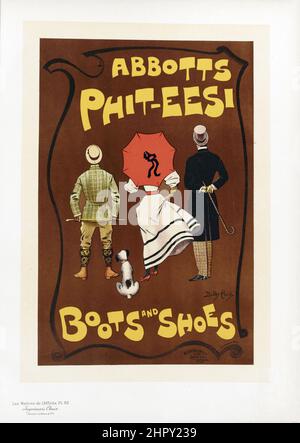 Maitres de l'affiche Vol 2 - Plate 92 - Dudley Hardy - Abbotts Phit-eesi, Boots and Shoes. 1895. Stock Photo