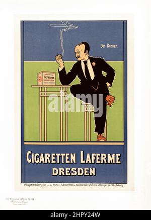 Maitres de l'affiche Vol 3 - Plate 124 - Fritz Rehm - Cigaretten Laferme, Dresden. 1897. Stock Photo