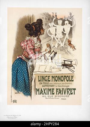 Maitres de l'affiche vol 5 - Plate 195 - Roedel - Linge Monopole, Maxime Faivret, 1900 Stock Photo