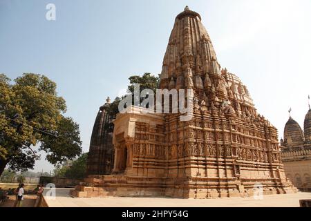 Parsvanath Temple, the largest of the Jain Temples in the Eastern group at Khajuraho, in Madya Pradesh, India Stock Photo