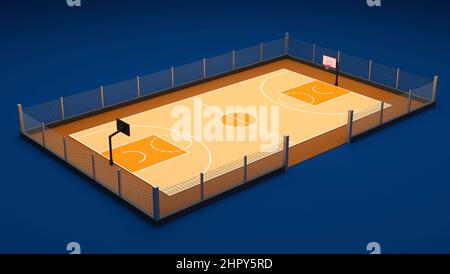 Street basketball court. Sport team concept.3d render. Stock Photo