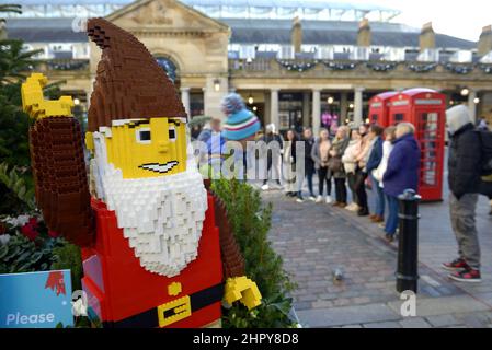 London, England, UK. Lego gnomes in Covent Garden December 2021 Stock Photo