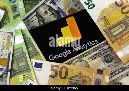 Google Analytics editorial. Illustrative photo for news about Google Analytics - a web analytics service offered by Google Stock Photo