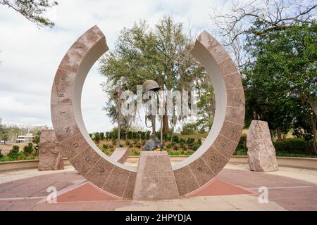 Tallahassee, FL, USA - February 18, 2022: Photo of Tallahassee Korean War Memorial Stock Photo