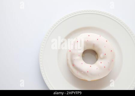glazed doughnut isolated on white background Stock Photo