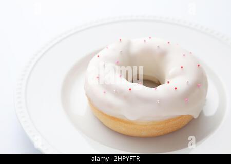 glazed doughnut isolated on white background Stock Photo