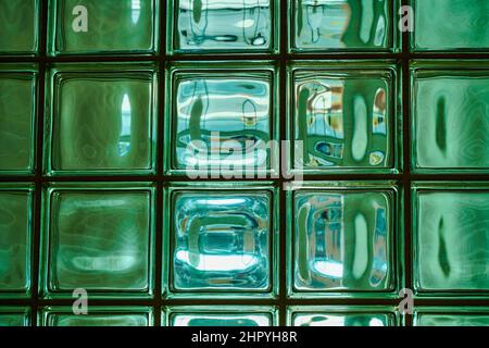 Detail of a glass brick wall Stock Photo