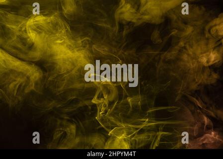 Blue And Yellow Steam On A Black Background Stock Photo - Download