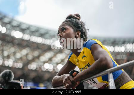 Khaddi Sagnia participating in the Tokyo 2020 Olympic Games in the long jump discipline. Stock Photo