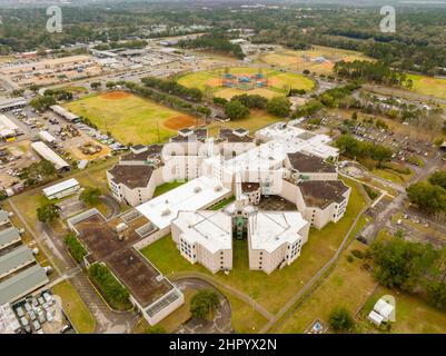 Tallahassee, FL, USA - February 18, 2022: Aerial photo Leon County Jail Stock Photo