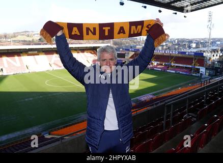 Newly appointed Bradford City Manager Mark Hughes. The former Wales manager, 58, returns to the dugout at Valley Parade following Derek Adams' sacking and inherits a side sitting 15th in League Two with 13 games left this season. Hughes, who has managed Manchester City, Stoke and Southampton with distinction in the Premier League, has been in the wilderness since leaving Saints in 2018. Picture date: Thursday February 24, 2022. Stock Photo