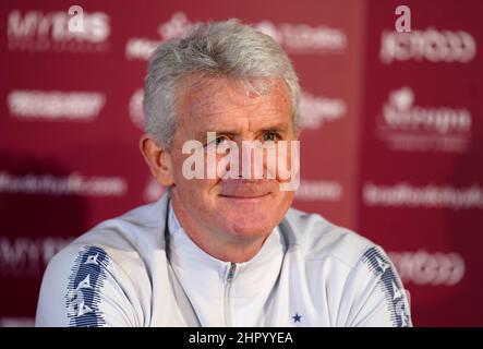 Newly appointed Bradford City Manager Mark Hughes. The former Wales manager, 58, returns to the dugout at Valley Parade following Derek Adams' sacking and inherits a side sitting 15th in League Two with 13 games left this season. Hughes, who has managed Manchester City, Stoke and Southampton with distinction in the Premier League, has been in the wilderness since leaving Saints in 2018. Picture date: Thursday February 24, 2022. Stock Photo