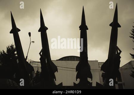 Russian/Soviet SA-3 Goa SAM missiles in Moscow Stock Photo