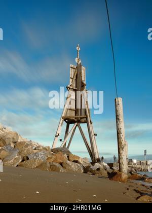 Langzeitbelichtung von der Kugelbake Cuxhaven Stock Photo