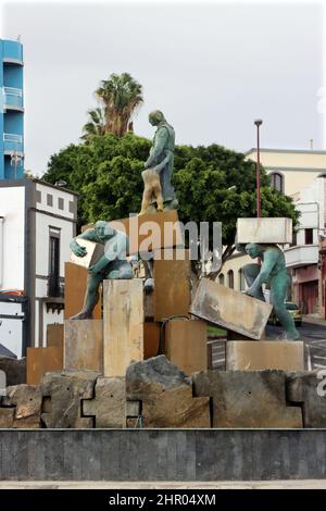 Kunstwerk als Teil des Parque Esculturico, verteilt in den Straßen der Stadt, Fuerteventura, Spanien, Puerto del Rosario Stock Photo