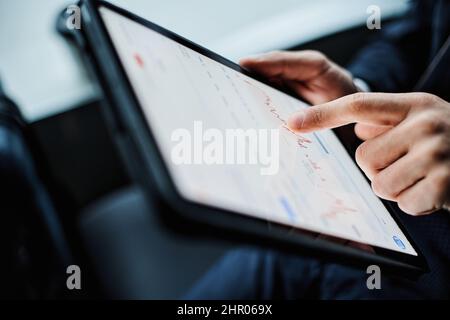 image of a businessman using a digital tablet. Stock Photo