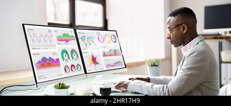 Business Data Analytics Dashboard And KPI Performance Stock Photo