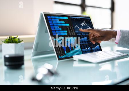 Data Analyst Using Data Analytics KPI Dashboard Stock Photo