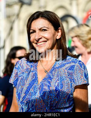 Mayor of Paris Anne Hidalgo, candidate for 2022 French presidential election, at Hotel de Ville, Paris, France, on September 6, 2021. Stock Photo