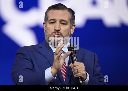 Senator Ted Cruz (Tx) speaks at the Conservative Political Action Conference (CPAC22) in Orlando, Florida on Thursday, February 24, 2022. Photo by Joe Marino/UPI Credit: UPI/Alamy Live News Stock Photo