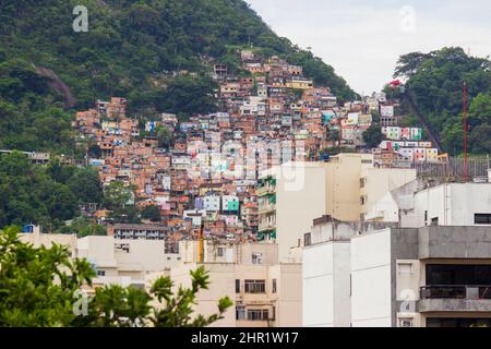 Santa Marta favela in Rio de Janeiro, Brazil. Stock Photo