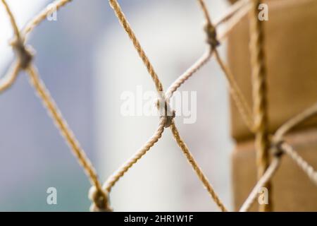 details of a window protection screen in Rio de Janeiro. Stock Photo