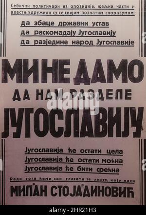 Propaganda poster from Yugoslavian revolution 1941-45, election campaign Stock Photo
