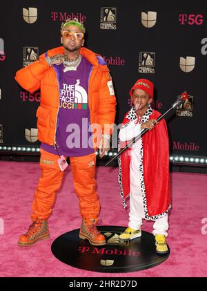 MIAMI, FLORIDA - FEBRUARY 24: Ovi and Baby Alien attend Univision's