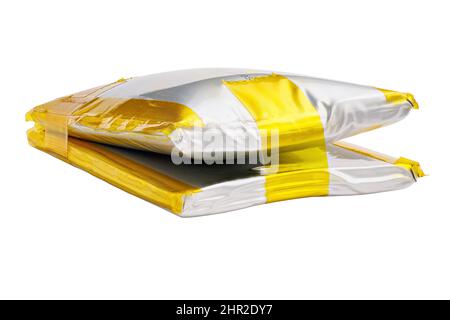swollen double Li-ion battery pack isolated on white background Stock Photo