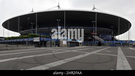 File photo dated 08-06-2016 of the Stade De France. The final of the 2021-22 Champions League, which will take place on Saturday, May 28, will be moved from St Petersburg to the Stade de France in Paris, UEFA has announced. Issue date: Friday February 25, 2022. Stock Photo