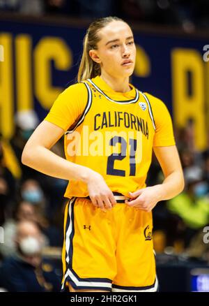 February 24, 2022 Berkeley, CA U.S.A. California guard Mia Mastrov (21
