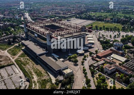 Italy, Lombardy, Milan aerial view, San Siro stadium Stock Photo