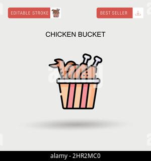 Chicken bucket Simple vector icon. Stock Vector