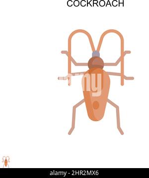 Cockroach Simple vector icon. Illustration symbol design template for web mobile UI element. Stock Vector