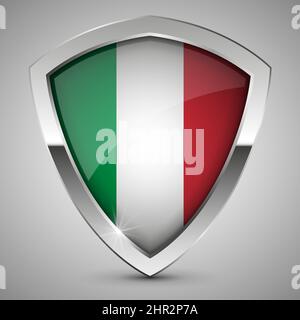 EPS10 Vector Patriotic shield with flag of Italy. An element of impact for the use you want to make of it. Stock Vector