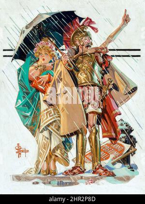 Joseph Christian Leyendecker (American, 1874-1951). To the Vanquished, Saturday Evening Post cover, March 10, 1934 Stock Photo