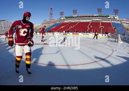 Flames Practice at Heritage Classic