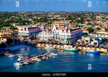 A view of Oranjestad's waterfront Stock Photo