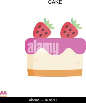 Cake Simple vector icon. Illustration symbol design template for web mobile UI element. Stock Vector