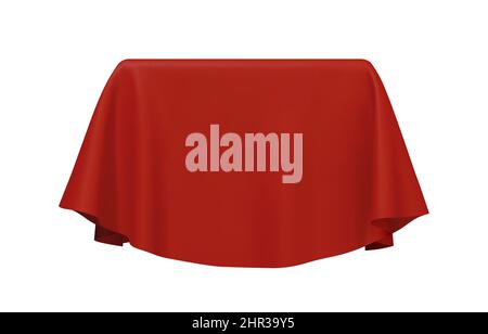 Red fabric covering a blank template vector illustration Stock Vector