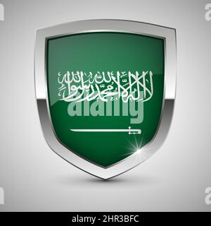 EPS10 Vector Patriotic shield with flag of SaudiArabia. An element of impact for the use you want to make of it. Stock Vector