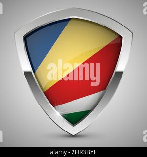 EPS10 Vector Patriotic shield with flag of Seychelles. An element of impact for the use you want to make of it. Stock Vector