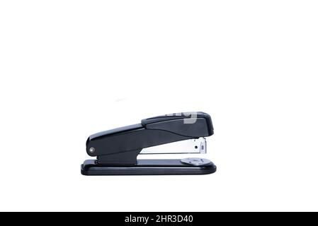 Black handy stapler isolated on white background Stock Photo