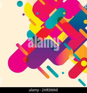 Rounded abstract colorful shapes. Vector background Stock Vector