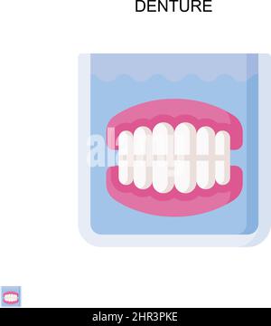 Denture Simple vector icon. Illustration symbol design template for web mobile UI element. Stock Vector