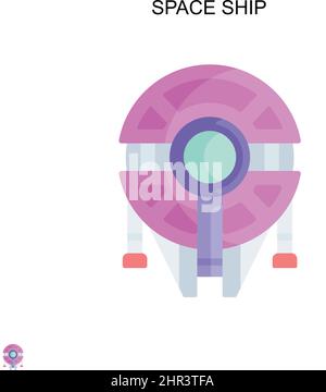 Space ship Simple vector icon. Illustration symbol design template for web mobile UI element. Stock Vector