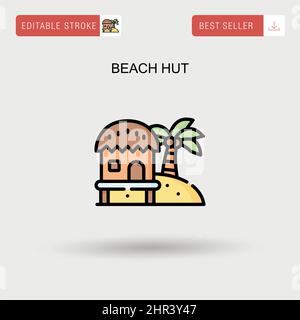 Beach hut Simple vector icon. Stock Vector