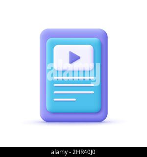 Audio book. Online education, , internet library, literature, online reading, e-book concept. 3d vector icon. Cartoon minimal style. Stock Vector