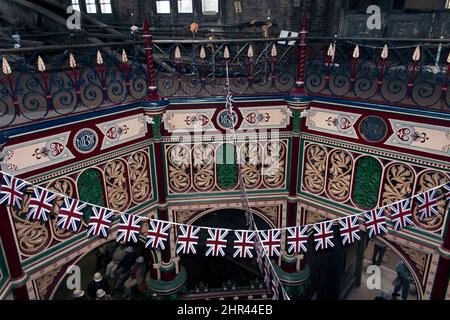 View  of the 'cathedral of ironwork'  a Victorian  ornamental cast ironwork Octagon, at Crossness Pumping Station Stock Photo