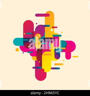 Modern abstract composition from rounded shapes. Vector design illustration Stock Vector